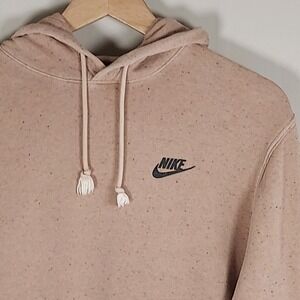 Nike Club Fleece Revival Pullover Hoodie Sweatshirt Men's Small Brown Speckled
